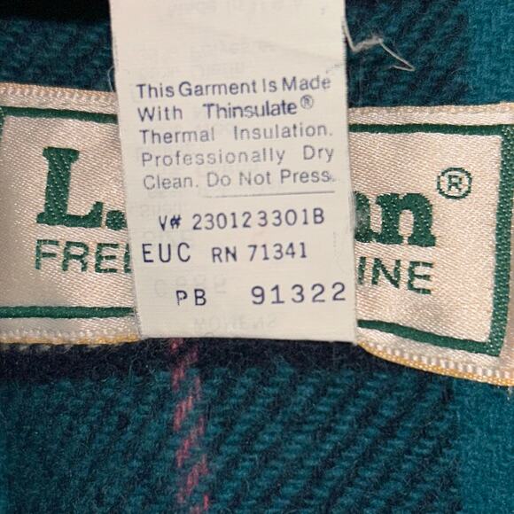 Vintage 80’s LL Bean Plaid Wool Blend Flannel Lined Parka Jacket Women’s Small - Picture 6 of 11